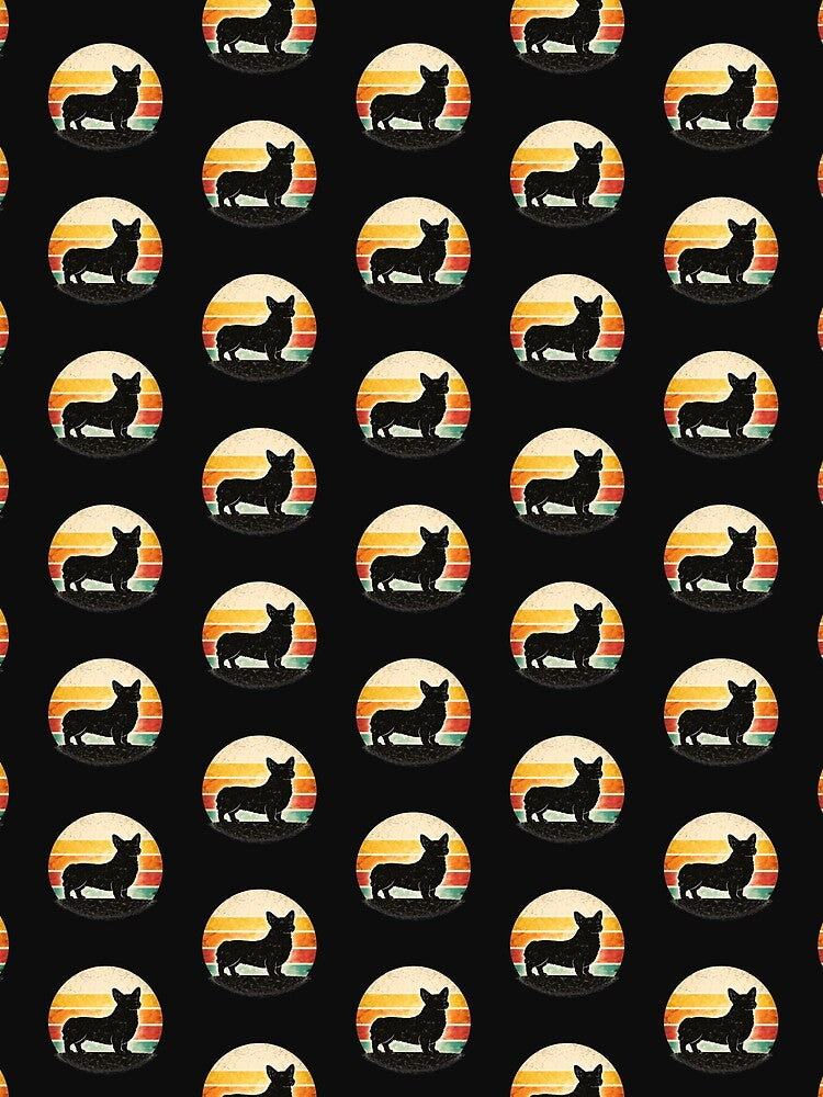Corgi Sunset Silhouette Retro Dog Lover Cute Corgi Gift by ZEBBEDE - Minimal Streetwear