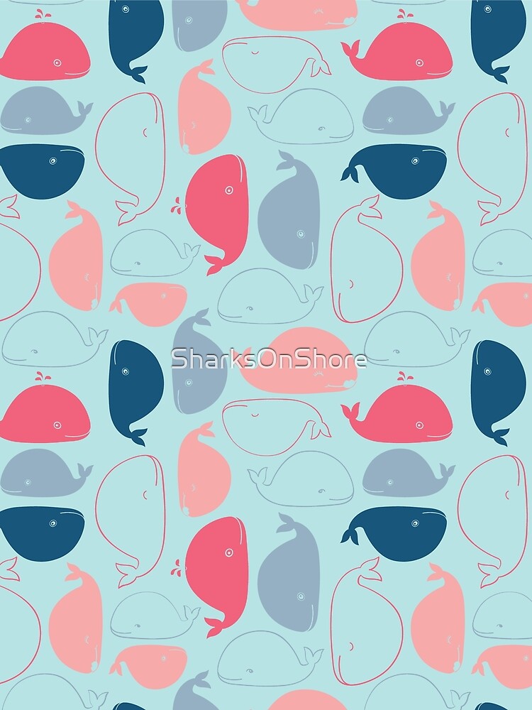 Happy Whales Pattern by SharksOnShore