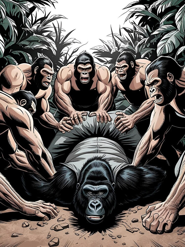 100 men vs a gorilla by 5-Star-Shopper