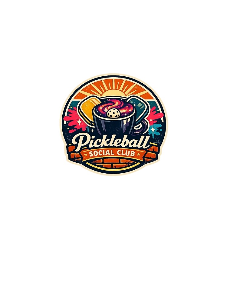 Pickleball Social Club — Retro Sports Emblem Sticker by Timeless Junction