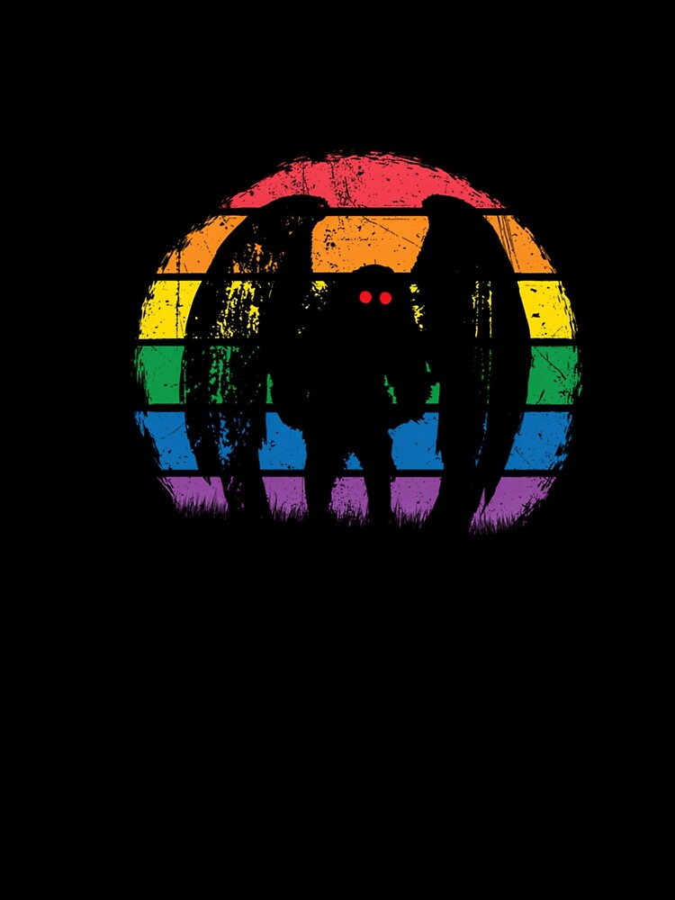 Mothman - Retro Vintage Rainbow Cryptid by wrenylzddwf47