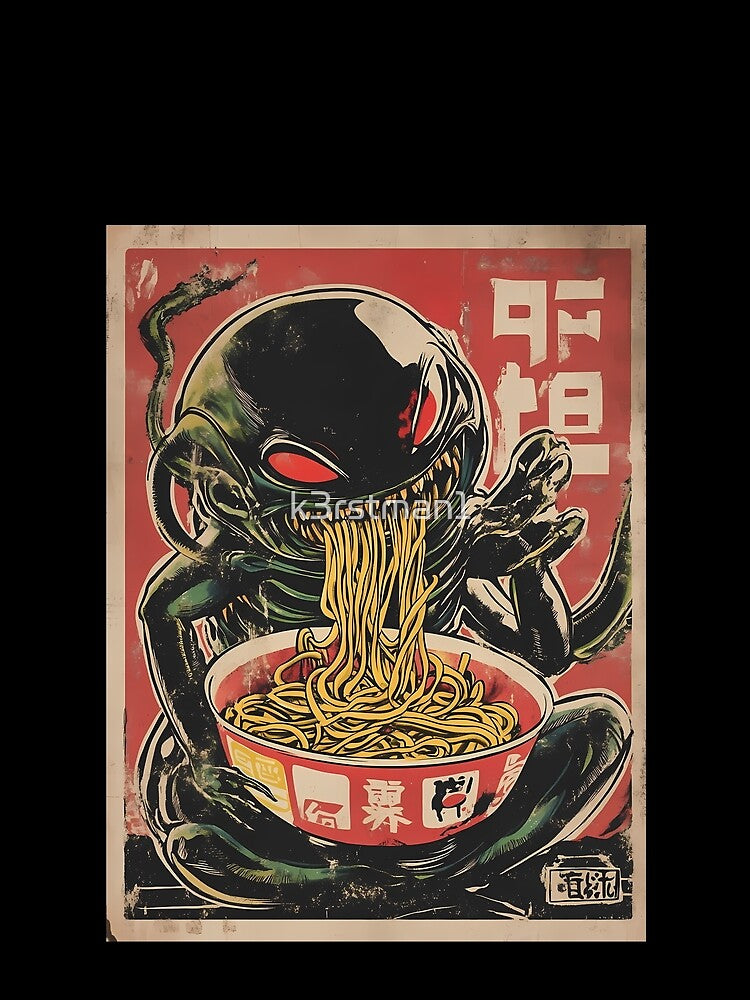 Retro Japanese Monster Ramen Noodle Eater by k3rstman1