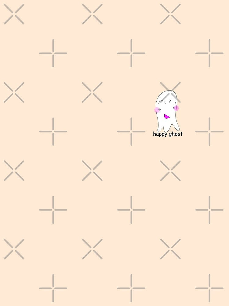 Cute Happy Ghost Halloween Kawaii Illustration by laxmanrajart
