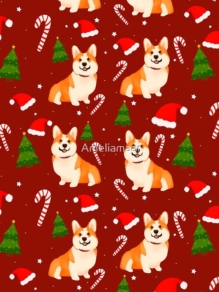 Corgi Christmas Pattern by Ameliamaar