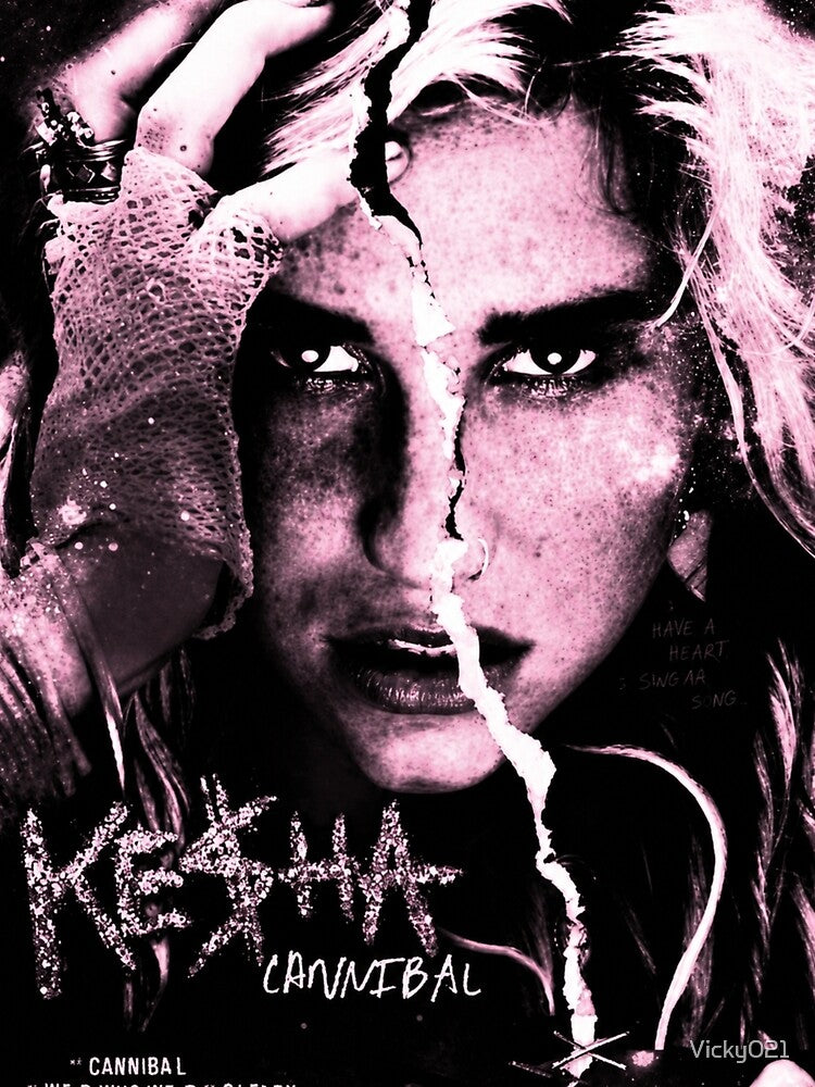 Kesha Cannibal Pink Grunge Pop Poster by Vicky021