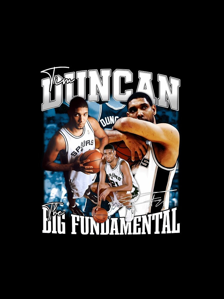 Vintage Tim Duncan The Big Fundamental Basketball Legend Signature Retro 80s 90s Bootleg Rap Style by xmemes