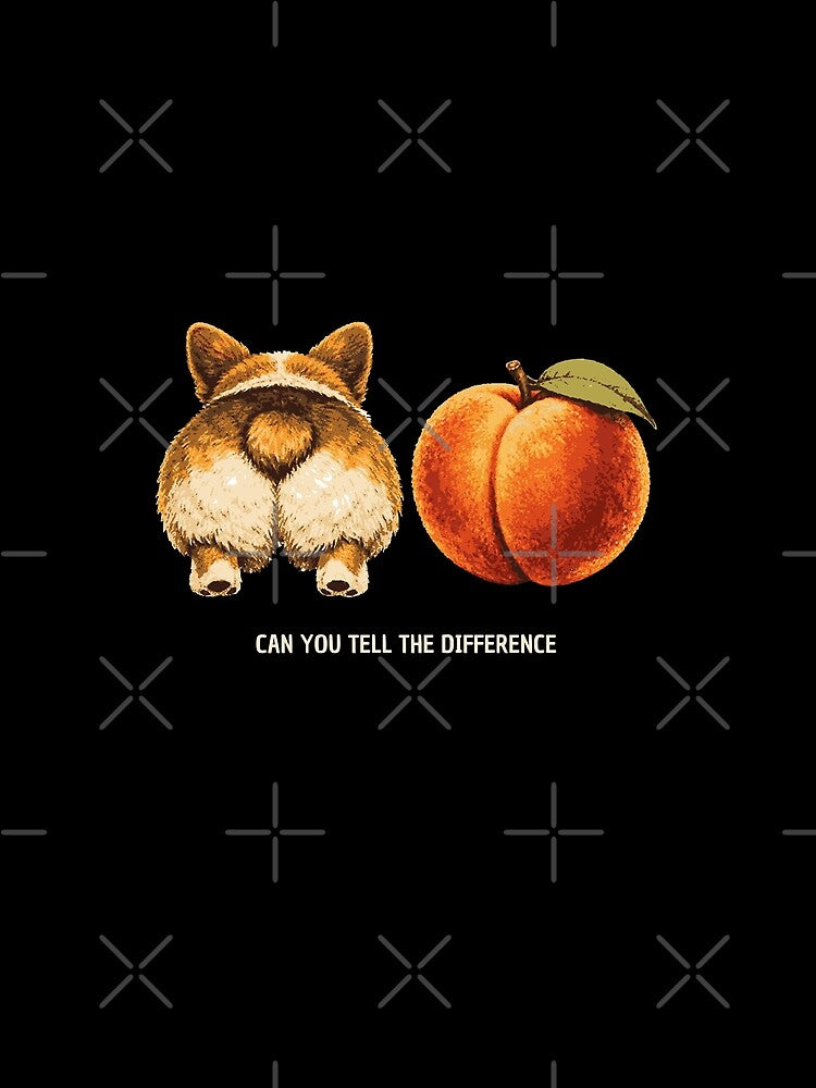 Funny Corgi Butt vs Peach Shirt – Can You Tell The Difference Dog Lover Gift by nbg2012