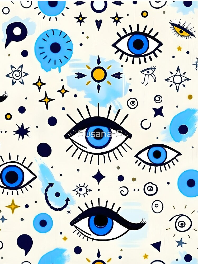 Blue Evil Eye Watercolor Charm by Good Vibes