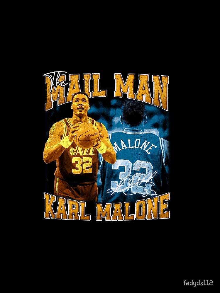 KARL MALONE The Mail Man Basketball Legend Signature Vintage Retro 80s 90s Bootleg Rap Style by fadydx112