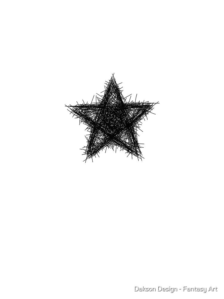Black Scribble Star - Grunge Sketchy Doodle by Dakson Design - Fantasy Art