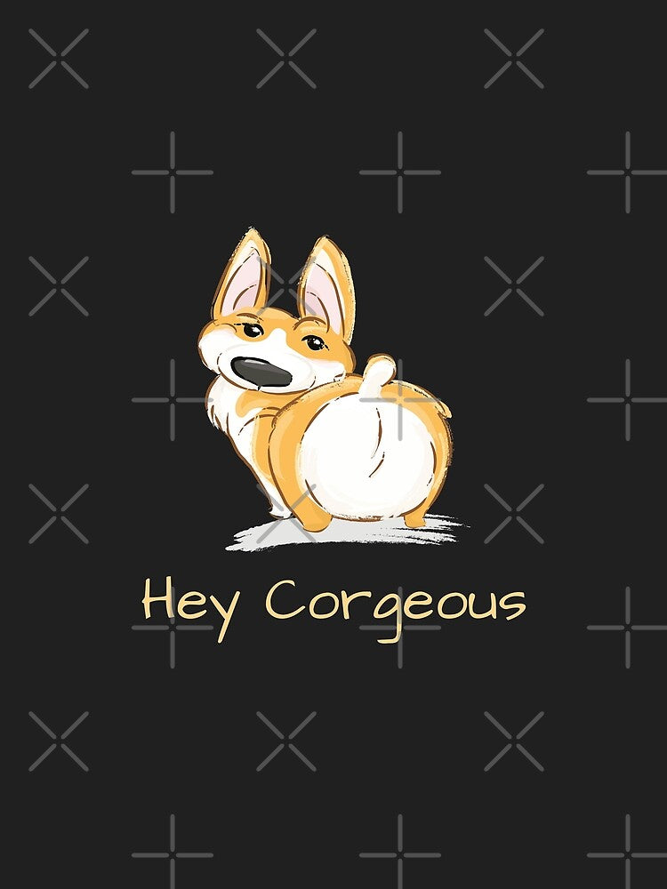 Hey Corgeous Cute Corgi Illustration by CLPDesignLab