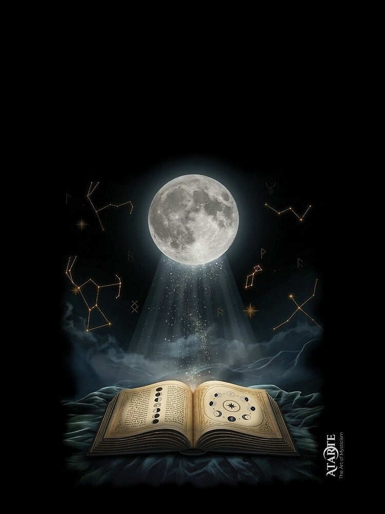 Mystical Moon Grimoire with Celestial Constellations by Atarte