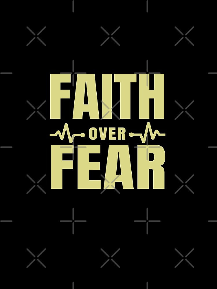 Faith Over Fear - Motivational Slogan Words by Delandor