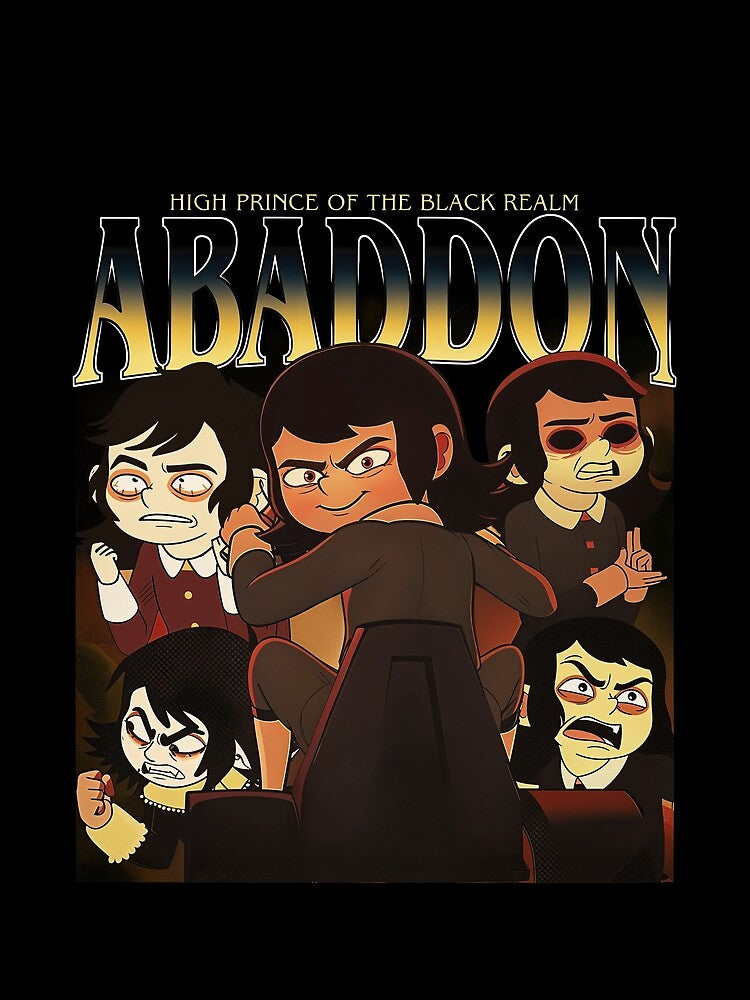 Abaddon High Prince of The Black Realm Vintage Bootleg Style T-Shirt | Funny Goth Cartoon Demon Gift by pedri05