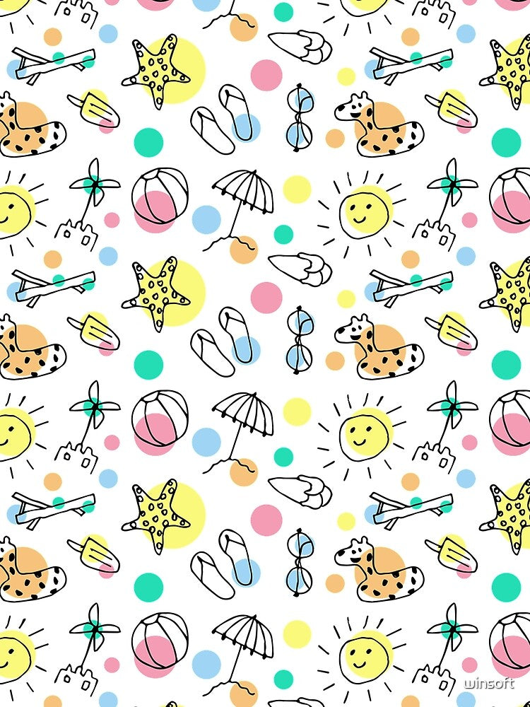 Summer pattern Doodle Drawing by winsoft