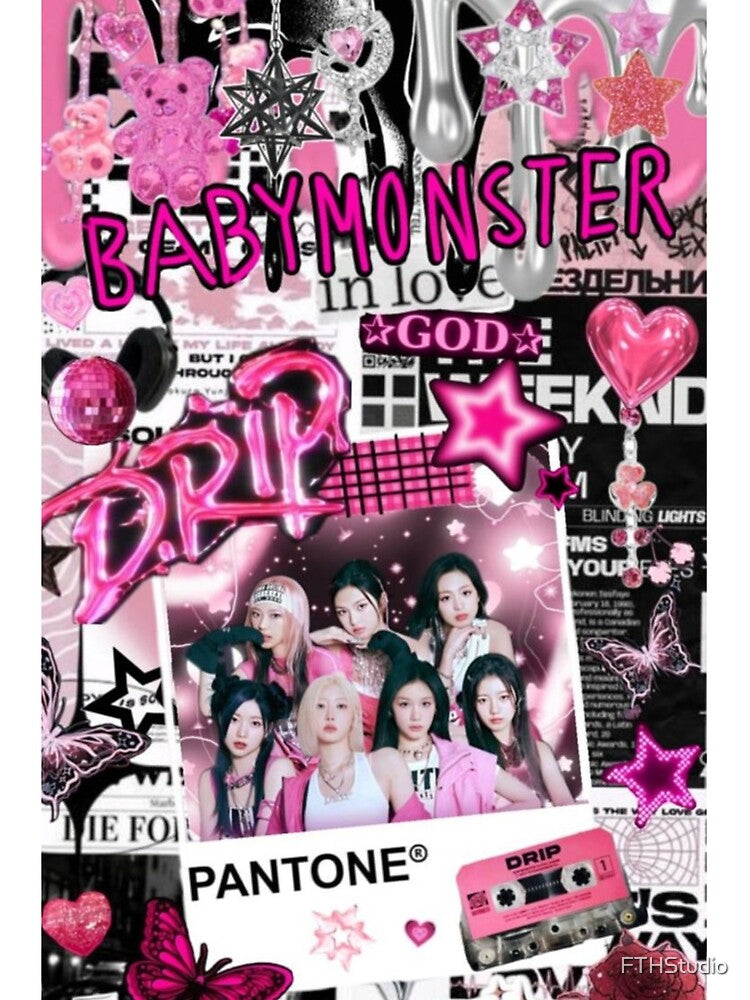 Pink Y2K Pop Collage | Cute Cyber Aesthetic Girl Group Vibes by FTHStudio