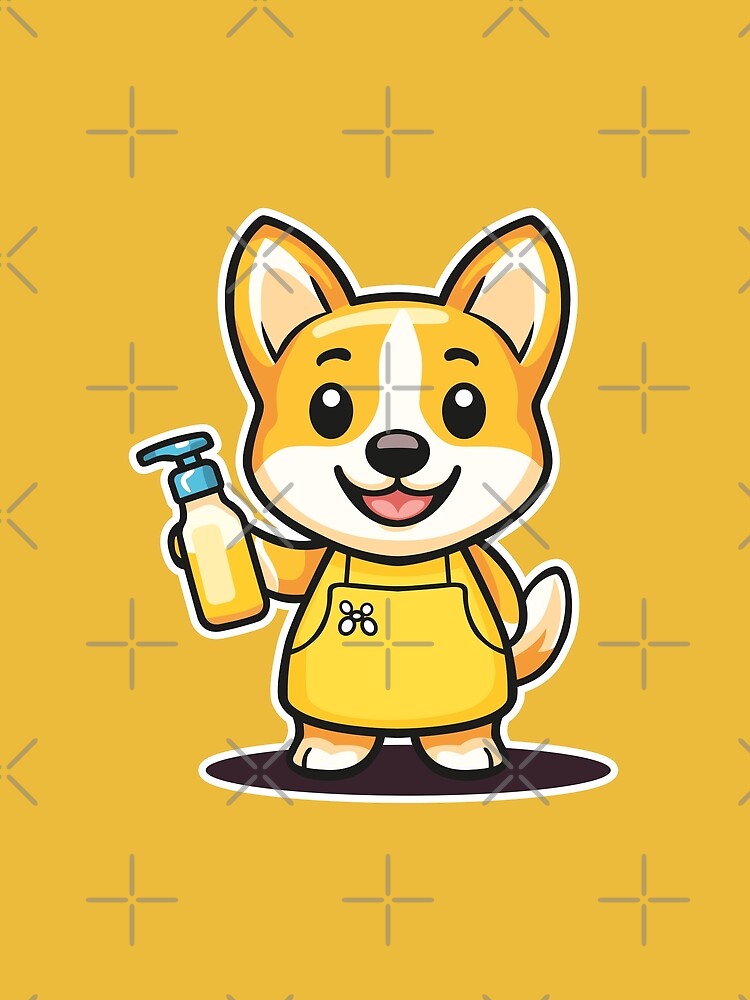 Cleaning Corgi Puppy – Cute Funny Kawaii Dog Design by MerlinWear