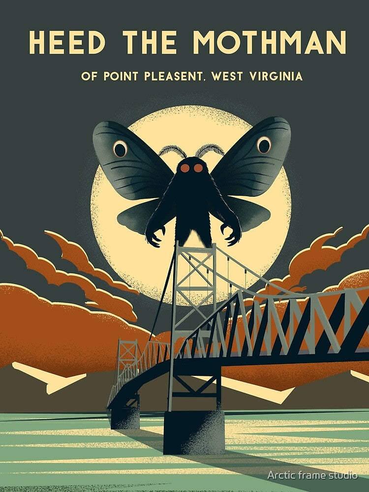 Mothman west virgina vintag retro by Arctic frame studio