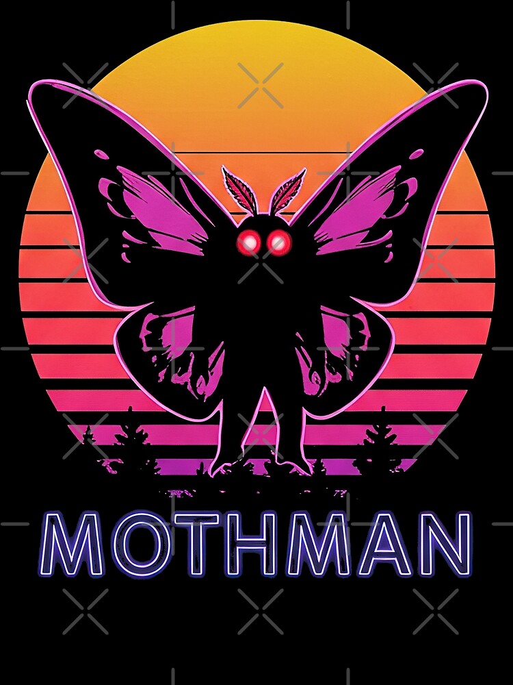 Mothman Cryptid for Folklore and Mystery Retro Graphic by SpookshowDesign