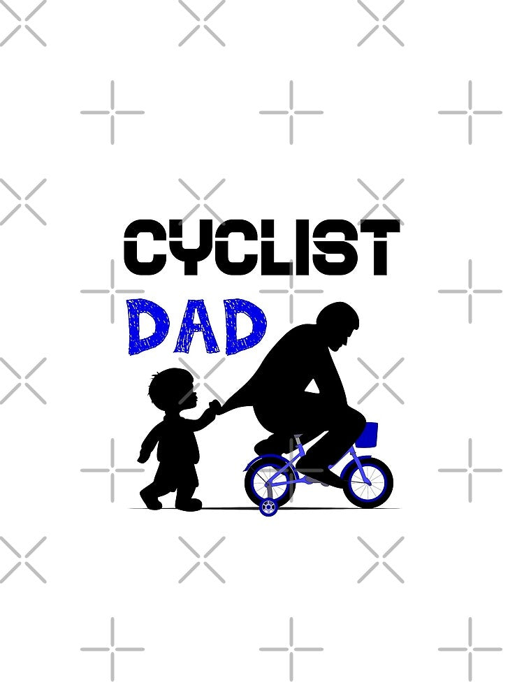 Funny Cyclist Dad Riding his Boy Blue Bike by Rahdoo