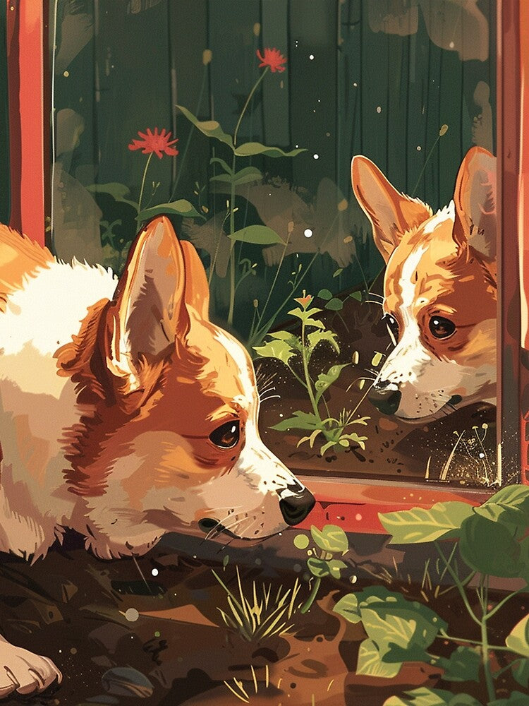 Corgi dog doesn't see itself by CorgiCuddle
