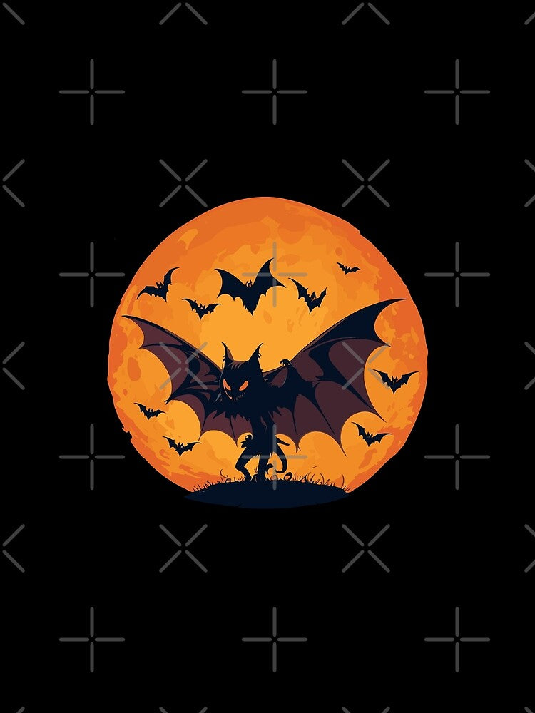 Mothman Retro Moon Halloween Cryptid Legends by Peculiarts