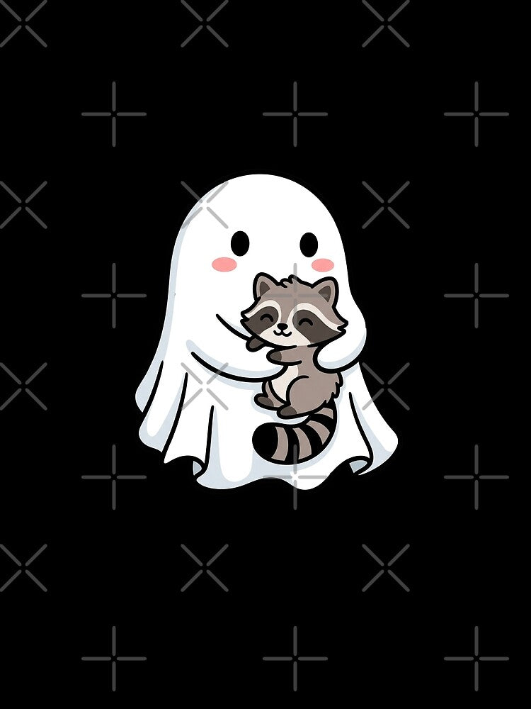 Ghost Raccoon - Spooky Halloween Spirit by dudelinart