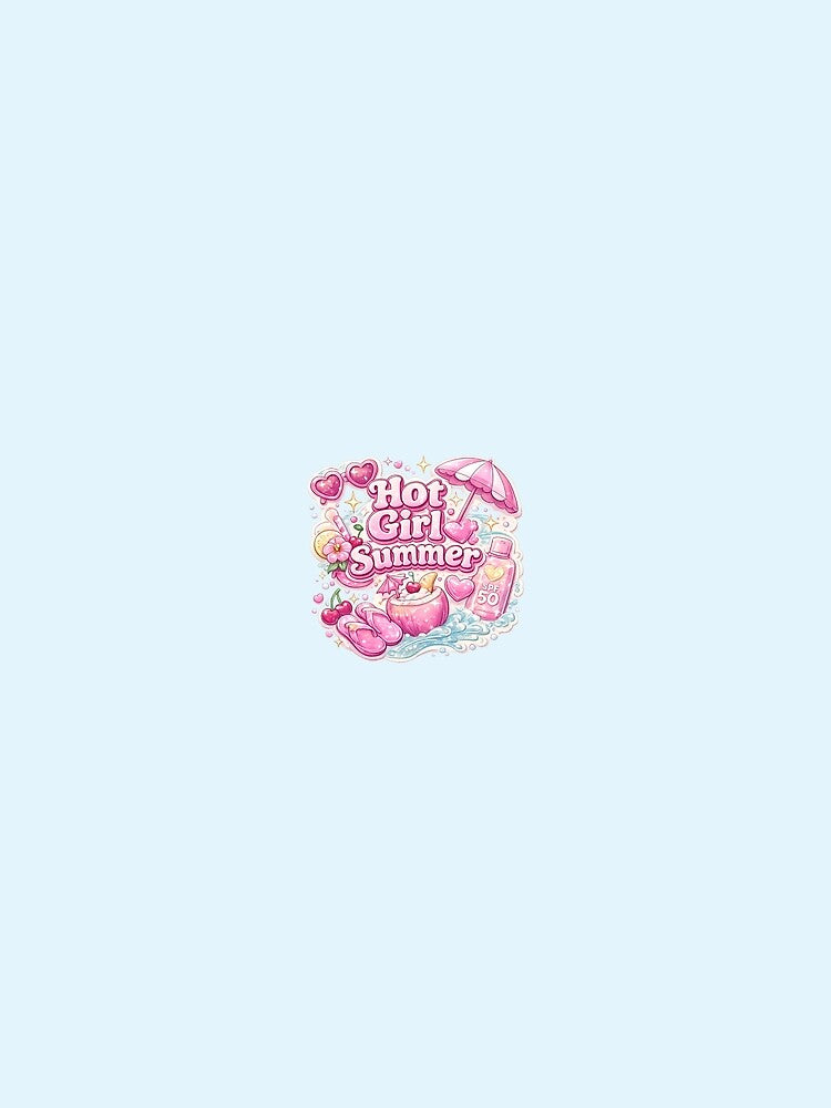 Hot Girl Summer Cute Pink Y2K Aesthetic - Beach Vibes Glitter Star by NinaVibeStudio