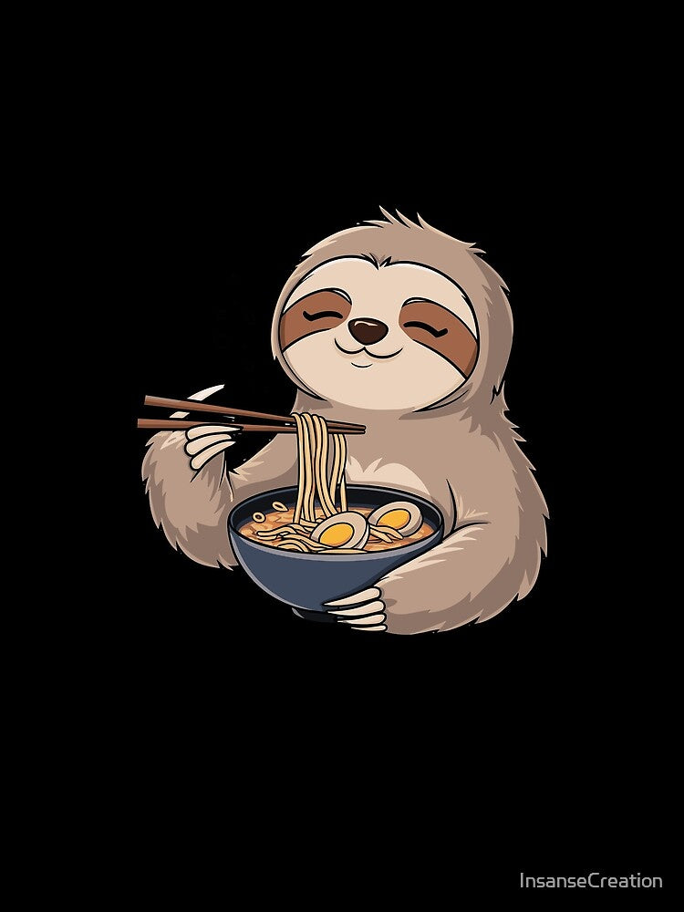 Cute Sloth Enjoying a Bowl of Ramen by InsanseCreation