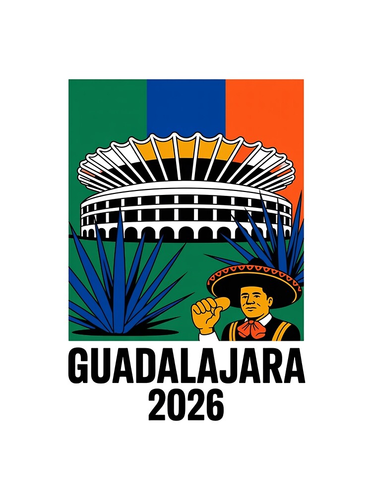 Guadalajara 2026  Mexico Football Soccer Souvenir T-Shirt V4 by DarylWelsh2024
