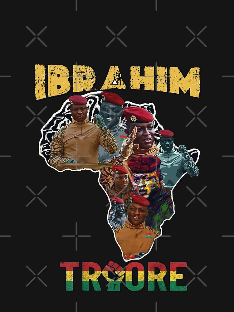 Vintage Ibrahim Traore collage - Pan African leader by Youngkev-arts