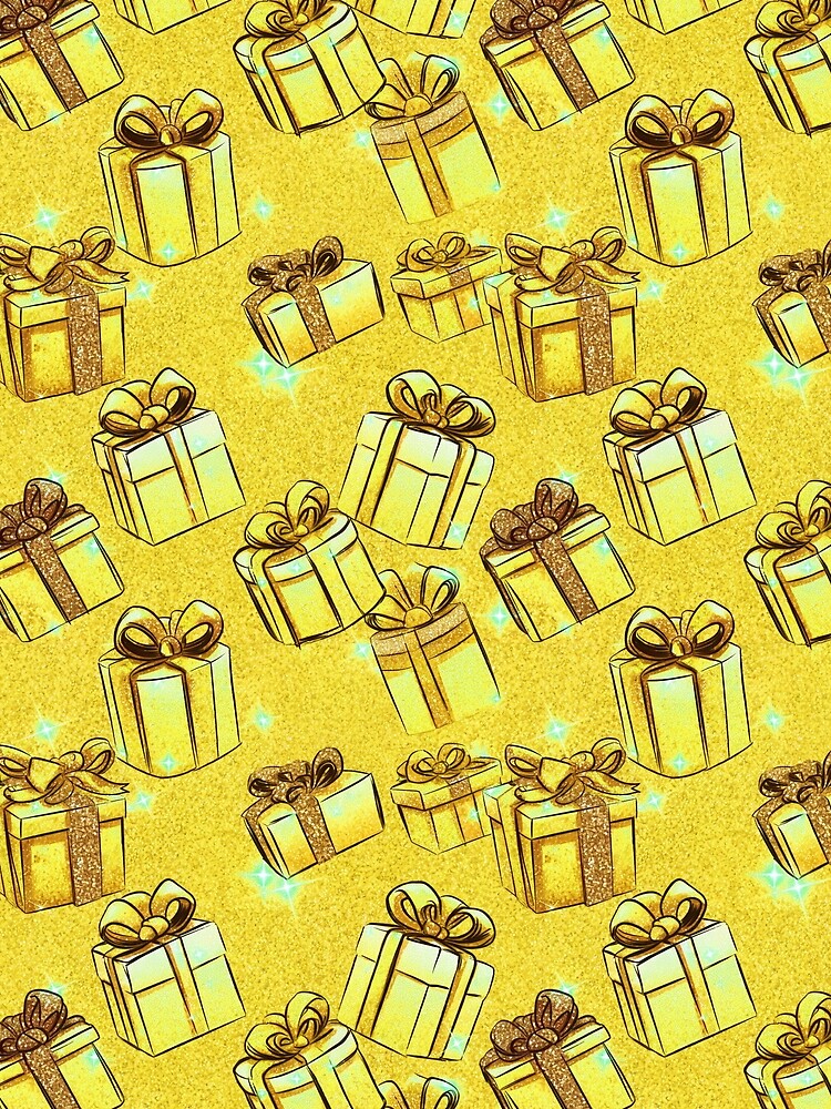 Gold Christmas Presents Pattern | Christmas Gifts | Matching Family Winter Outfit by PinkGoddessLove