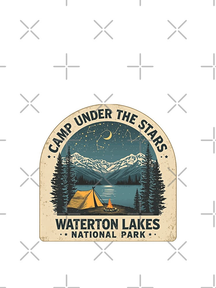 Camp Under The Stars Waterton Lakes National Park Camping Outdoors Adventure by JonesFlora2025