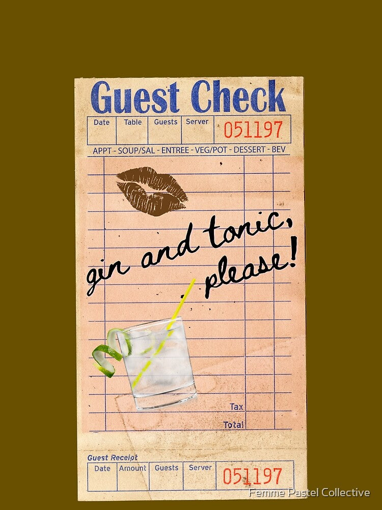 Gin and Tonic Y2k Pink Guest Check Print by Femme Pastel Collective