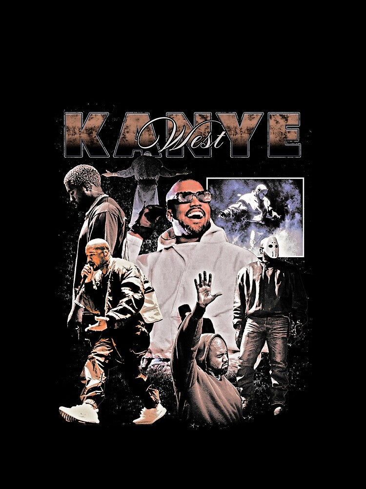Kanye West Bootleg Vintage T-Shirt – Iconic Rap & Streetwear Style by Qivex-po