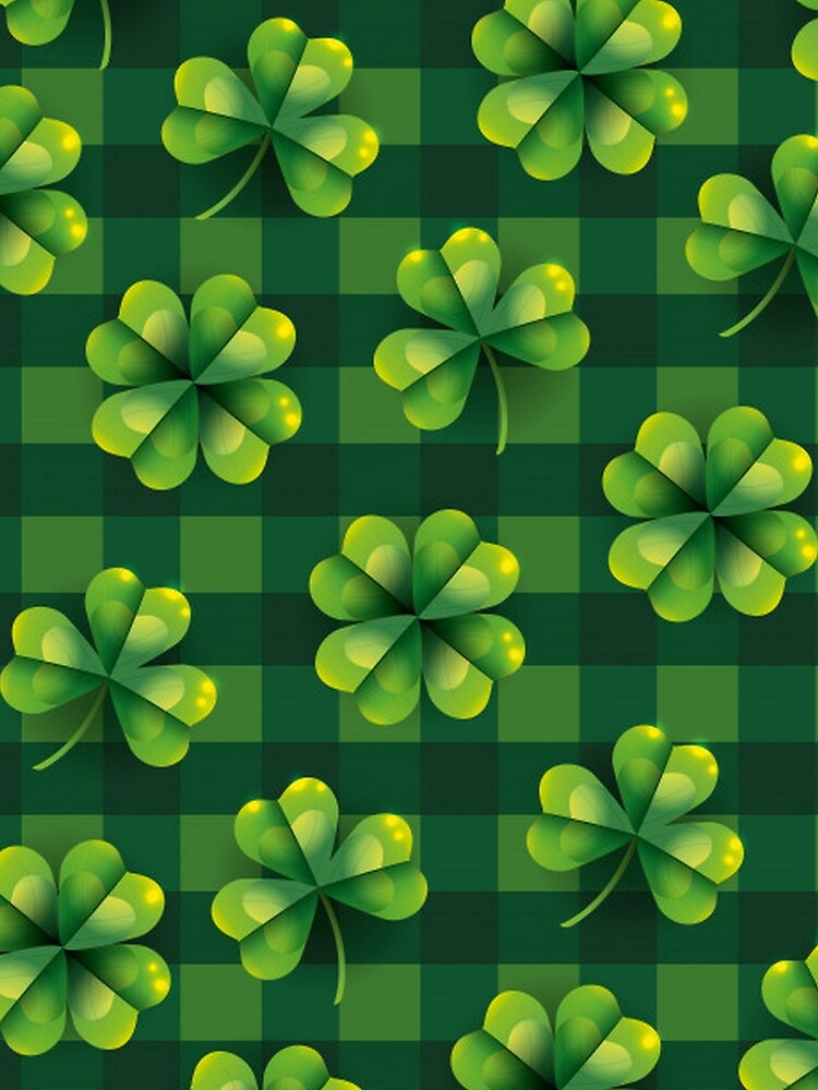Cute St. Patrick's Day Shamrock/Clover on Checks by pugmom4
