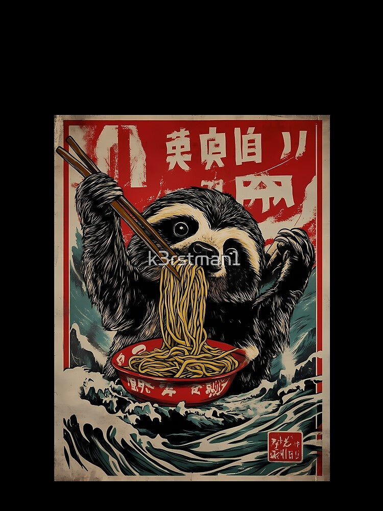 Vintage Japanese Sloth Ramen Noodle by k3rstman1