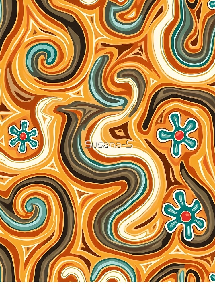 Retro Swirl Floral Vibe by Good Vibes