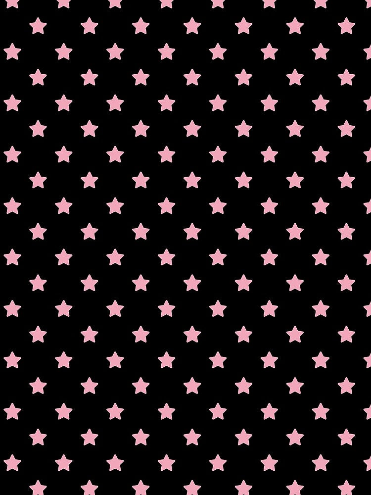 Pink Stars on Black Pattern | Blackpink Star Pattern | Pop Culture Inspired Stars | Y2K Pink and Black Starry Print | Girly Starry Night Design by VivaFy