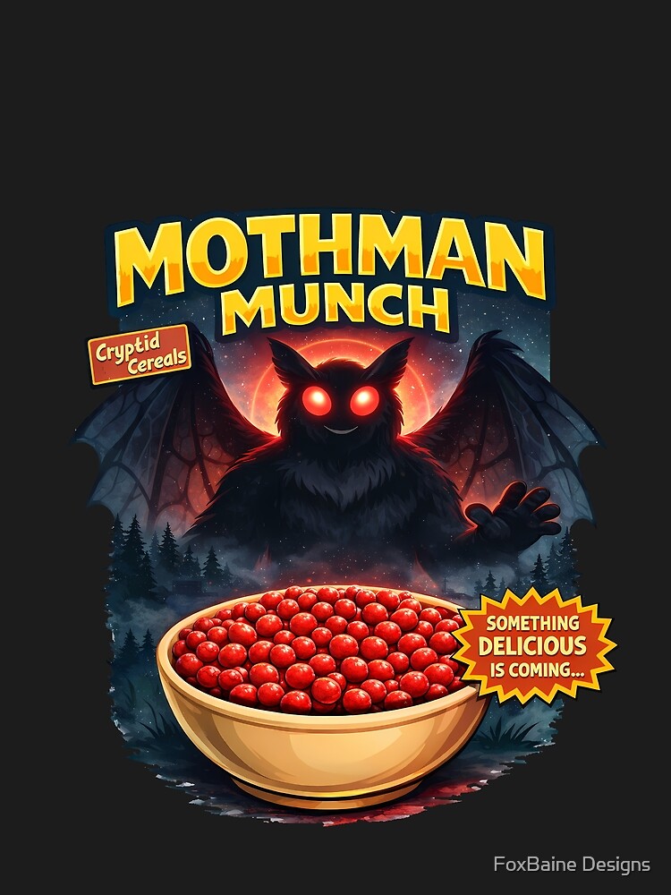 Cryptid Cereals: Mothman Munch by FoxBaine Designs