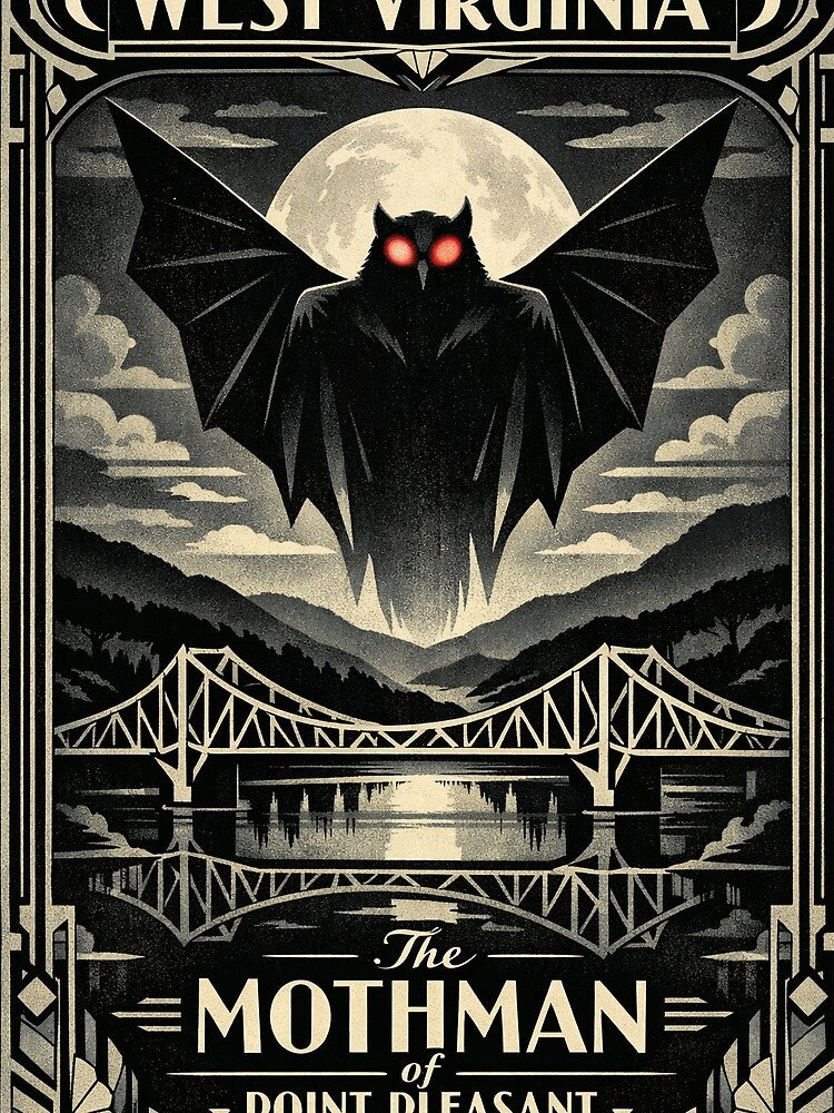 Mothman West Virginia Art Deco Cryptid by Folk Bestiary