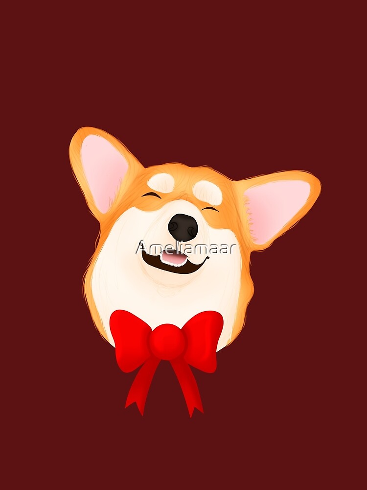 Happy Corgi Christmas Bow by Ameliamaar