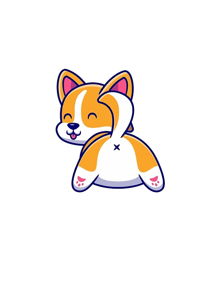Cute Corgi Butt Sploot Kawaii Dog Illustration by sdbienv