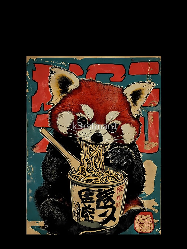 Vintage Japanese Red Panda Ramen Noodle Eater by k3rstman1