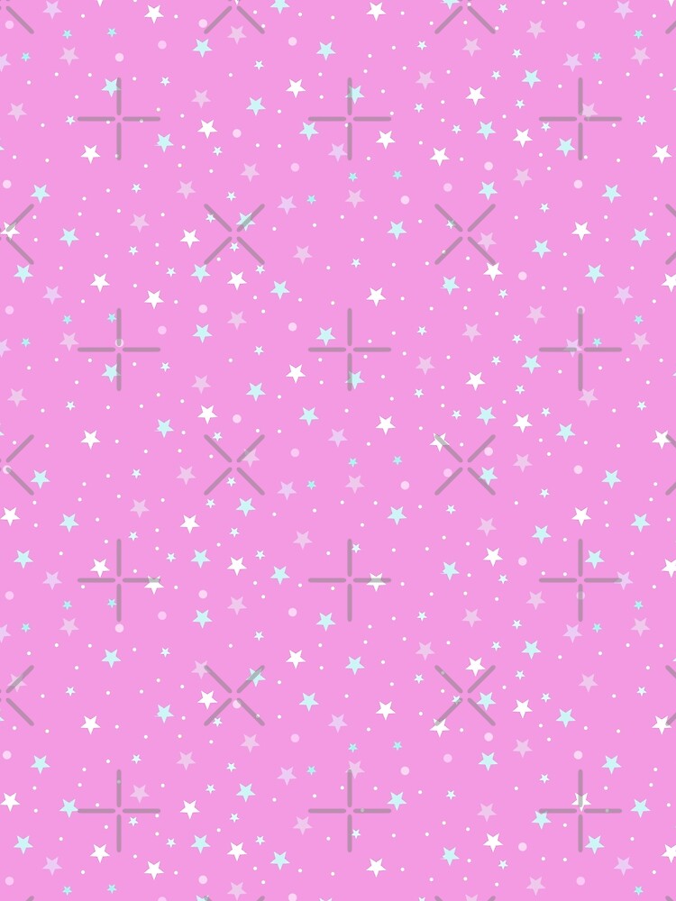 Dusty pink star y2k pattern | Soft pink cute aesthetic stars by lausn