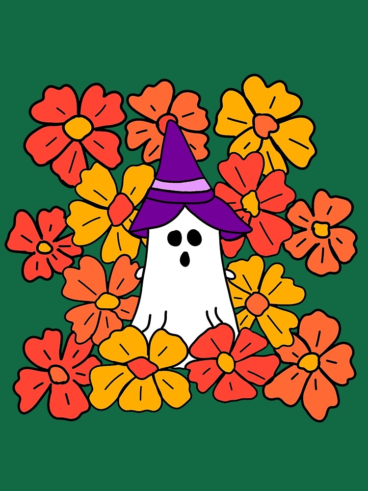 Fall Floral Halloween Ghost by DanielleGensler