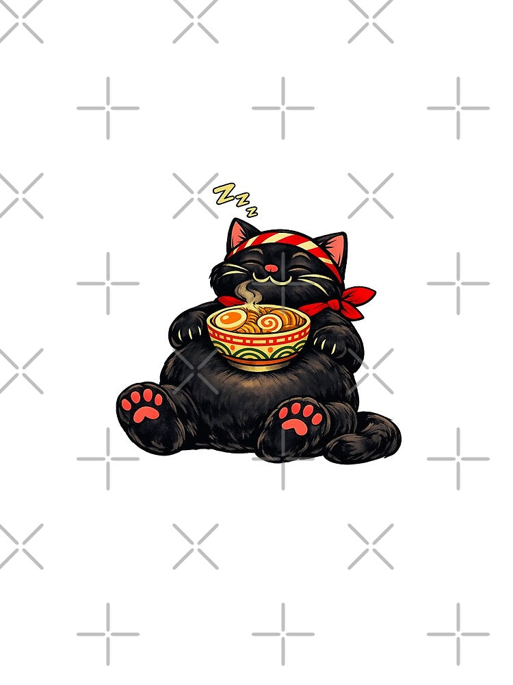 Ramen Cat – Full Belly Nap by LuveraxArt