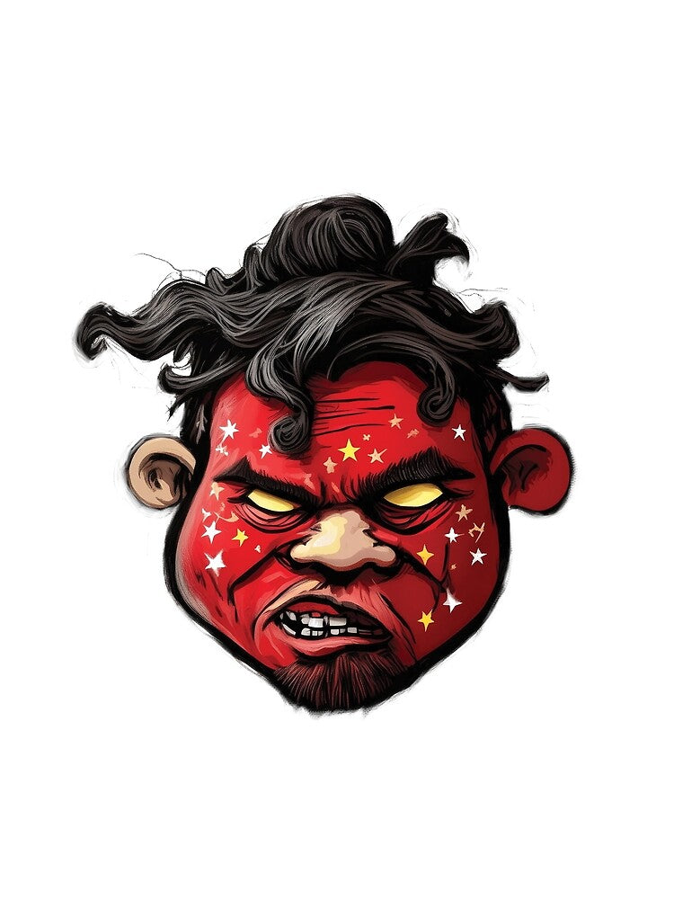 Goofy Hellboy Cartoon-Style T-Shirt by Qivex-po