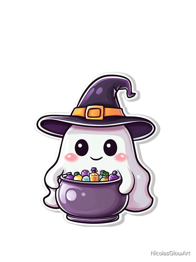 Spooky Cute Ghost Halloween by NicolasGlowArt