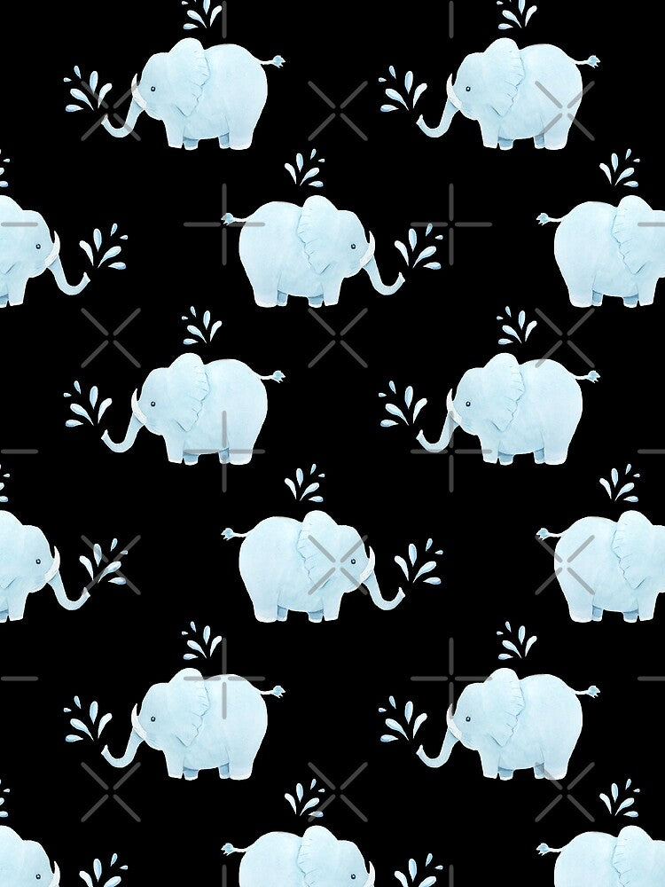Watercolor Blue Baby Elephant by madtoyman